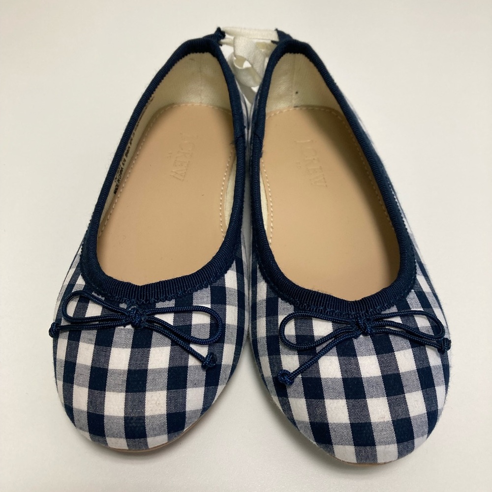 NWT Crewcuts Girls' Navy/White Gingham flats